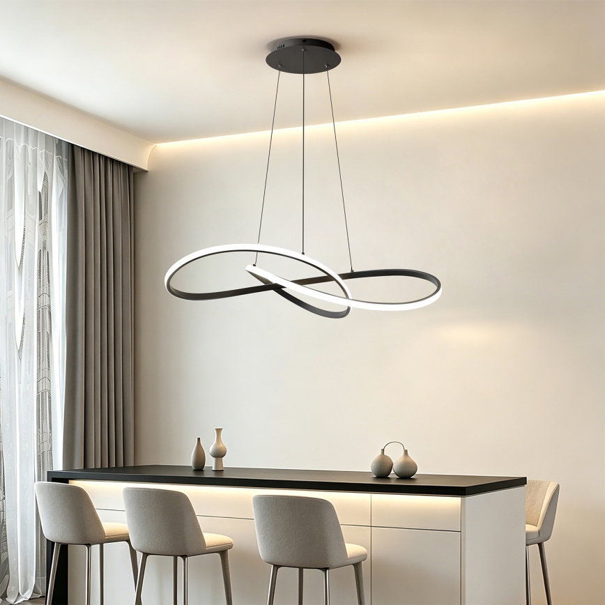 Brilagi - Dimeriuojamas LED pakabinamas šviestuvas ant laido INFINITY LED/80W/230V 3000-6000K 80x80 cm juodas + nuotolinis valdymas