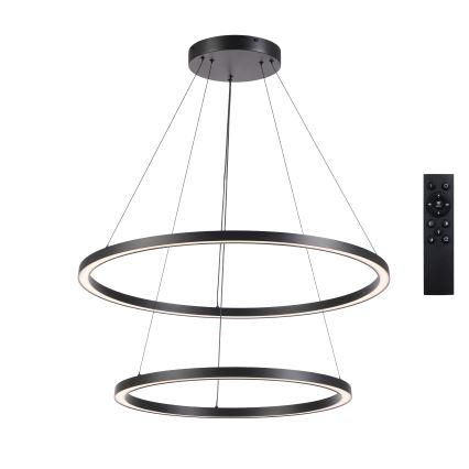Brilagi - dimeriuojama LED liustra ant laido PORTOFINO LED/98W/230V 3000–6000 K Ø 80 cm juoda + su nuotoliniu pultu