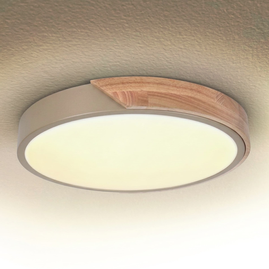 BRILAGI - LED Dimeriuojamas lubinis šviestuvas PILANA LED/48W/230V 3000-6500K ąžuolas/smėlinė skers. 40 cm + nuotolinis valdymas