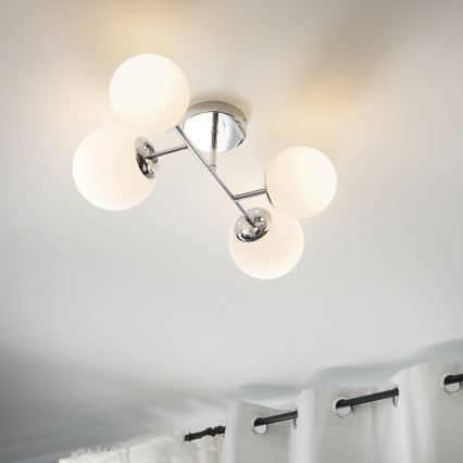 Brilagi - Pritvirtinamas prie lubų šviestuvas MALONY 4xE14/20W/230V blizgus chromas