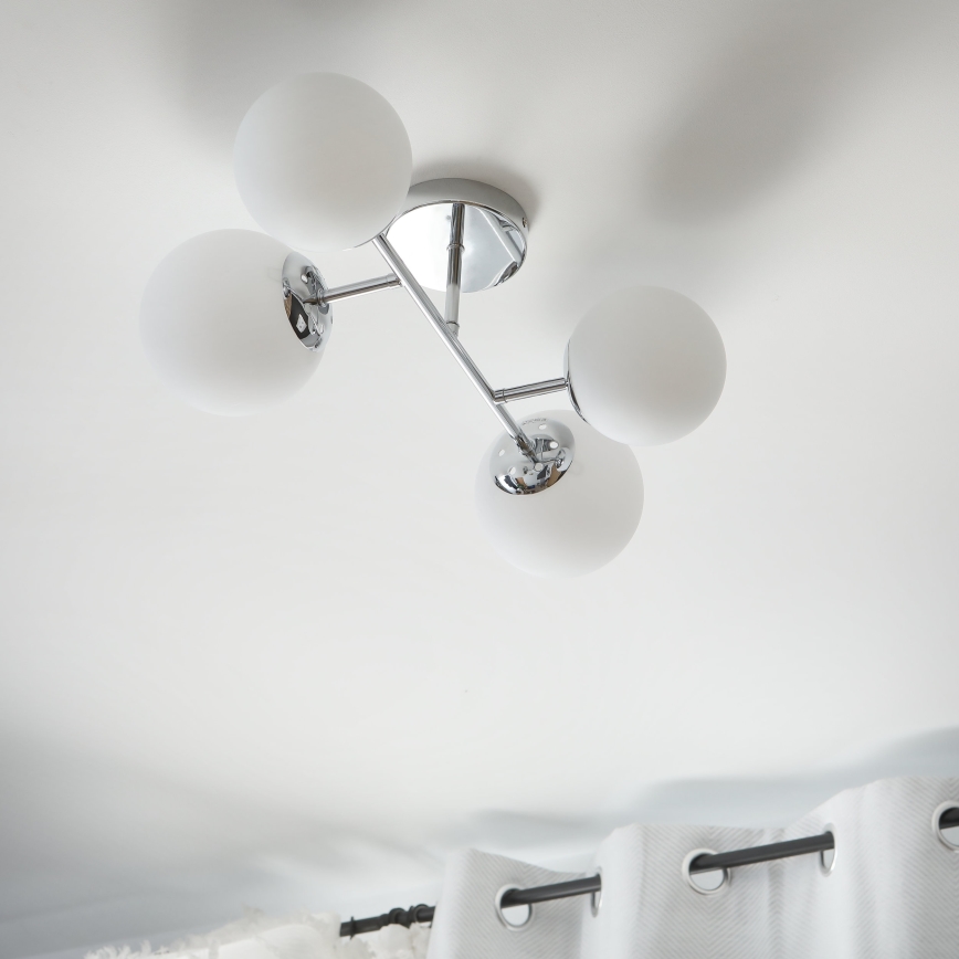 Brilagi - Pritvirtinamas prie lubų šviestuvas MALONY 4xE14/20W/230V blizgus chromas