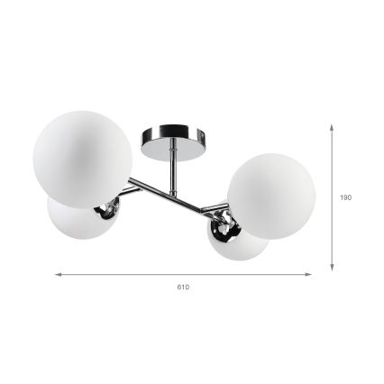 Brilagi - Pritvirtinamas prie lubų šviestuvas MALONY 4xE14/20W/230V blizgus chromas