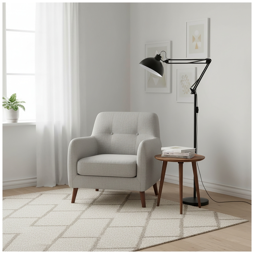 Brilagi - Reguliuojama grindinė lempa TASKER 1xE27/60W/230V 157 cm juoda