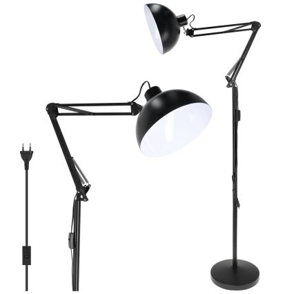 Brilagi - Reguliuojama grindinė lempa TASKER 1xE27/60W/230V 157 cm juoda