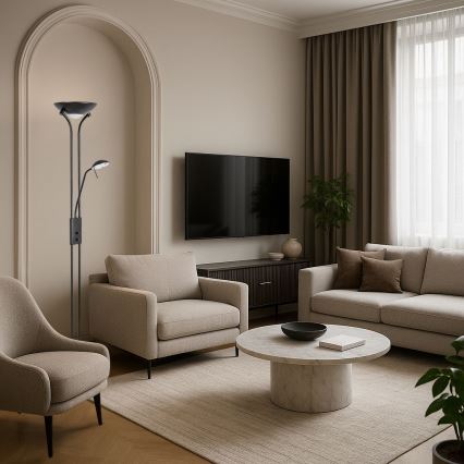 Brilagi - Reguliuojama grindų lempa SCARLETT 1xR7s/230W/230V + 1xG9/40W juoda