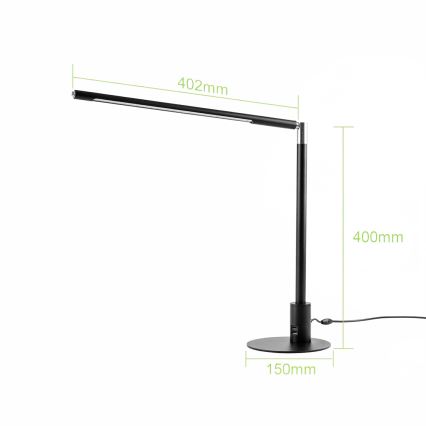 Brilagi - Dimeriuojama jutiklinė stalinė lempa su USB prievadais VARIO LED/7W/230V 3000-6500K CRI 96 juoda