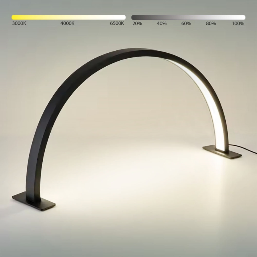 Brilagi - reguliuojama LED lankinė stalinė lempa RADIO LED/30W/24/230V 3000/4000/6500K juoda