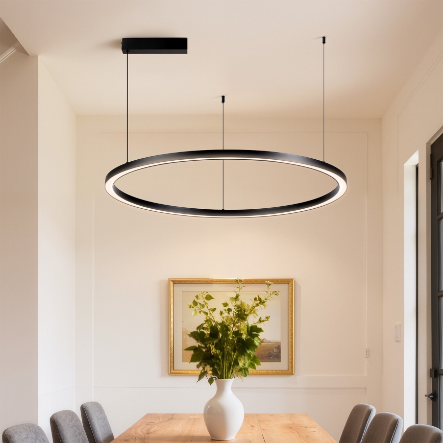 Brilagi - Dimeriuojamas LED pakabinamas šviestuvas ant troselio PORTOFINO LED/60W/230V 3000-6000K skersmuo 80 cm juodas + nuotolinis valdymas