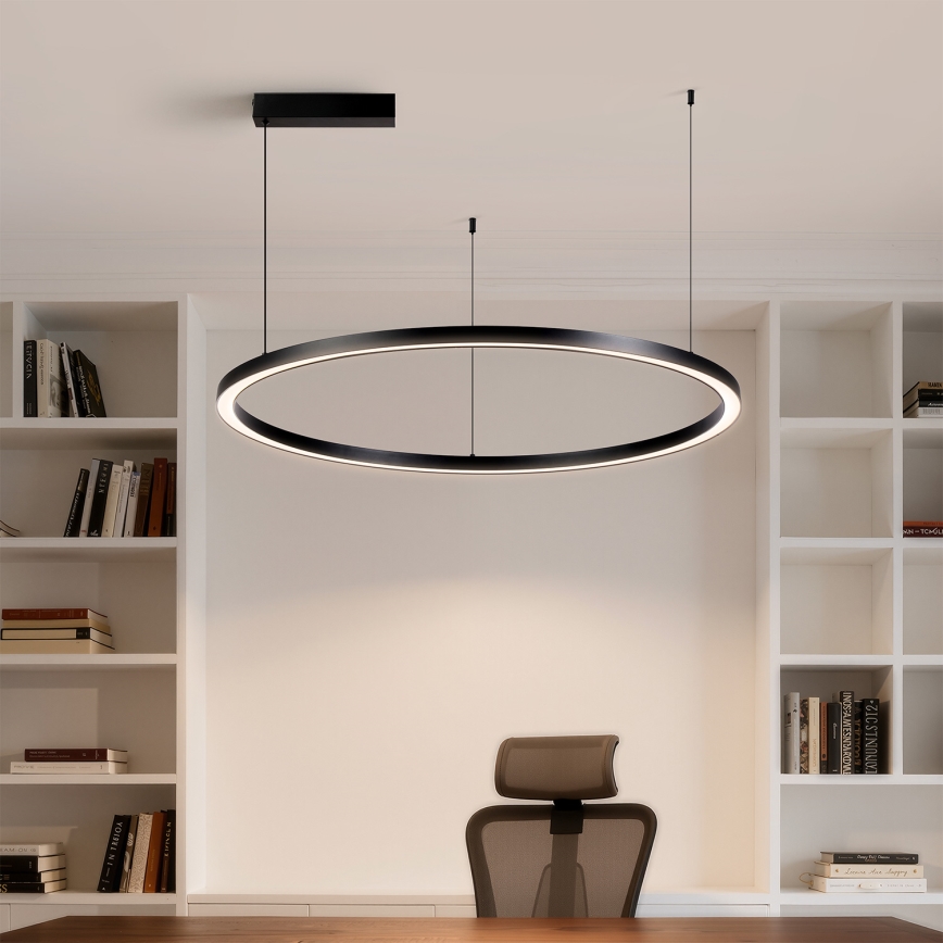 Brilagi - Dimeriuojamas LED pakabinamas šviestuvas ant troselio PORTOFINO LED/60W/230V 3000-6000K skersmuo 80 cm juodas + nuotolinis valdymas