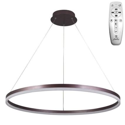Brilagi - reguliuojamas LED pakabinamas šviestuvas ant laido CIRCLE LED/55W/230V 3000–6500K, skersmuo 80 cm, rudas + nuotolinio valdymo pultas