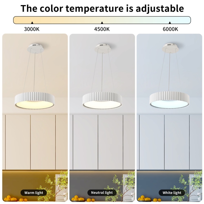 BRILAGI - Dimeriuojamas pakabinamas šviestuvas su laidu FALCON MODERN LED/30W/230V 3000-6000K skers. 40 cm balta + nuotolinis valdymas