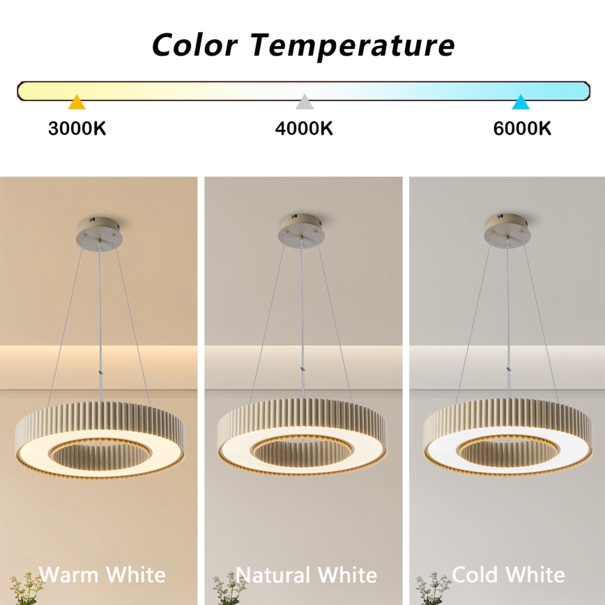 Brilagi - LED reguliuojamas pakabinamas šviestuvas ant laido LUMIX LED/48W/230V 3000-6000K smėlinis skersmuo 50 cm + nuotolinis valdymas
