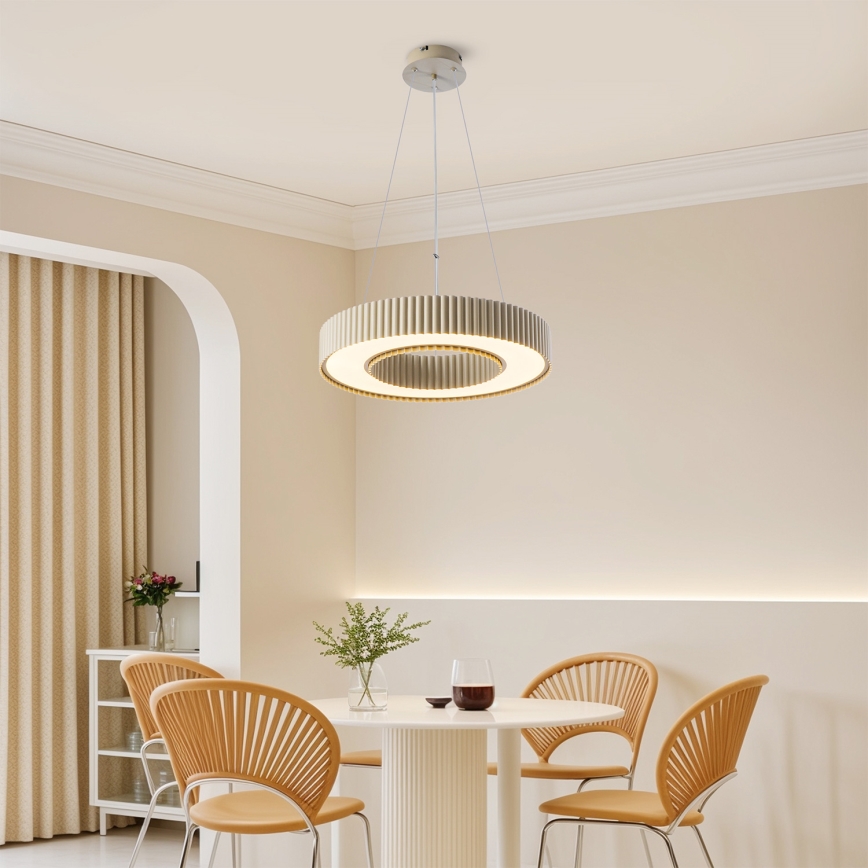 Brilagi - LED reguliuojamas pakabinamas šviestuvas ant laido LUMIX LED/48W/230V 3000-6000K smėlinis skersmuo 50 cm + nuotolinis valdymas