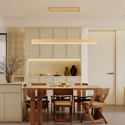 Brilagi - Dimeriuojama LED liustra SLEEKLINE SMART LED/40W/230V Wi-Fi Tuya, ąžuolo dekoras + su nuotoliniu pulteliu