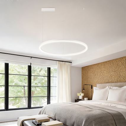 Brilagi - LED dimeriuojamas pakabinamas šviestuvas ant laido PORTOFINO LED/60W/230V 3000-6000K skers. 80 cm balta + nuotolinis valdymas