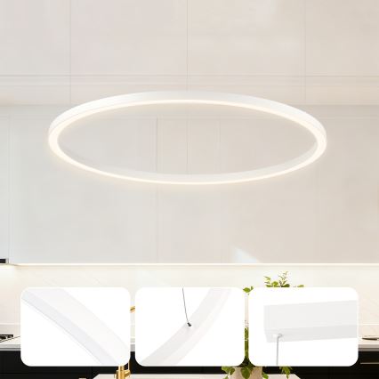 Brilagi - LED dimeriuojamas pakabinamas šviestuvas ant laido PORTOFINO LED/60W/230V 3000-6000K skers. 80 cm balta + nuotolinis valdymas