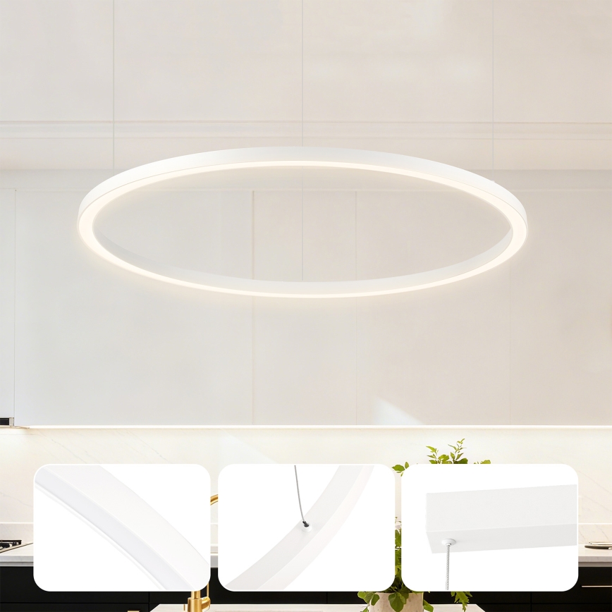 Brilagi - LED dimeriuojamas pakabinamas šviestuvas ant laido PORTOFINO LED/60W/230V 3000-6000K skers. 80 cm balta + nuotolinis valdymas