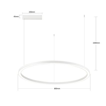 Brilagi - LED dimeriuojamas pakabinamas šviestuvas ant laido PORTOFINO LED/60W/230V 3000-6000K skers. 80 cm balta + nuotolinis valdymas