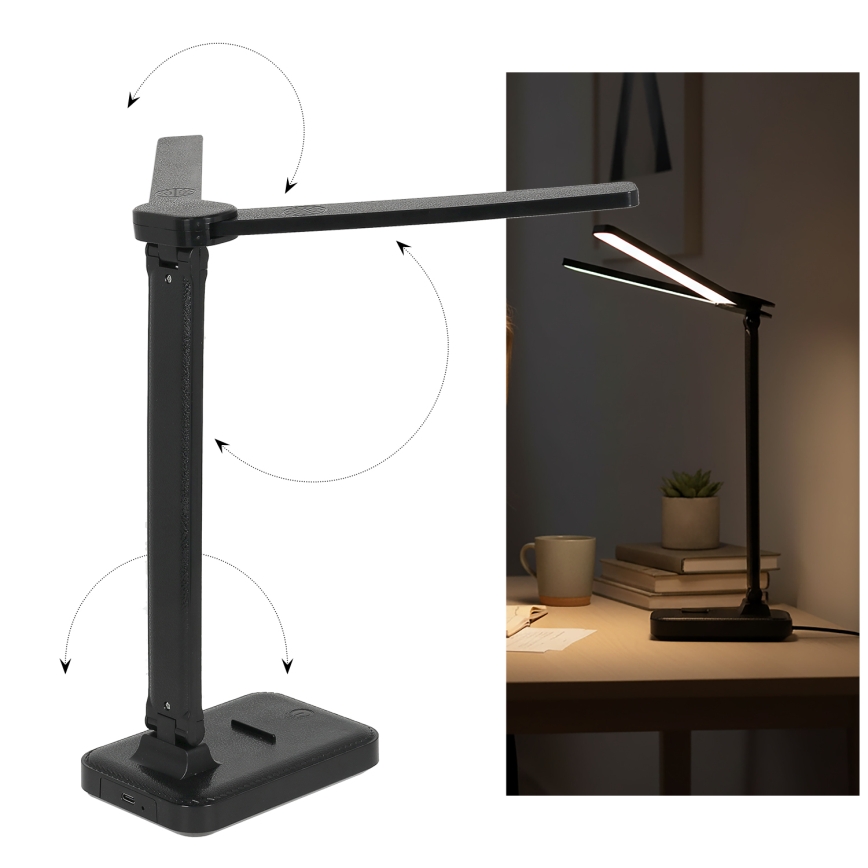 Brilagi - reguliuojama LED stalinė lempa MODO DUO LED/8W/5V 3000/4000/6500K juoda