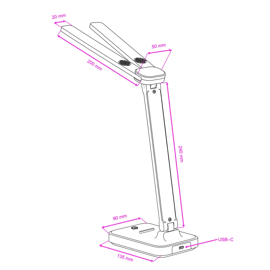 BRILAGI - reguliuojama LED stalinė lempa MODO DUO LED/8W/5V 3000/4000/6500K juoda