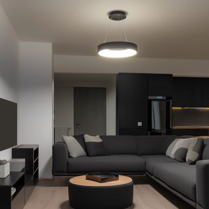 Brilagi - LED reguliuojamas pakabinamas šviestuvas ant laido FALCON LED/40W/230V 3000-6500K skers. 45 cm juodas + nuotolinis valdymas