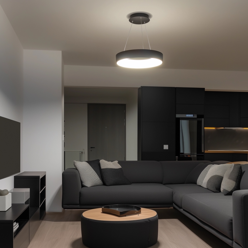 Brilagi - LED reguliuojamas pakabinamas šviestuvas ant laido FALCON LED/40W/230V 3000-6500K skers. 45 cm juodas + nuotolinis valdymas