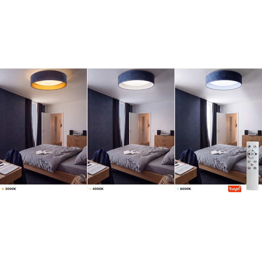 BRILAGI - dimeriuojamas LED lubinis šviestuvas VELVET SMARTIX STARS LED/36W/230V 3000-6000K skersmuo 55 cm mėlynas Wi-Fi Tuya Beacon + nuotolinio valdymo pultas