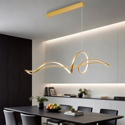 Brilagi - dimeriuojamas pakabinamas LED šviestuvas ant troselio SIGNATURE LED/55W/230V 3000-6000K 120x23 cm auksinis + nuotolinis valdymas