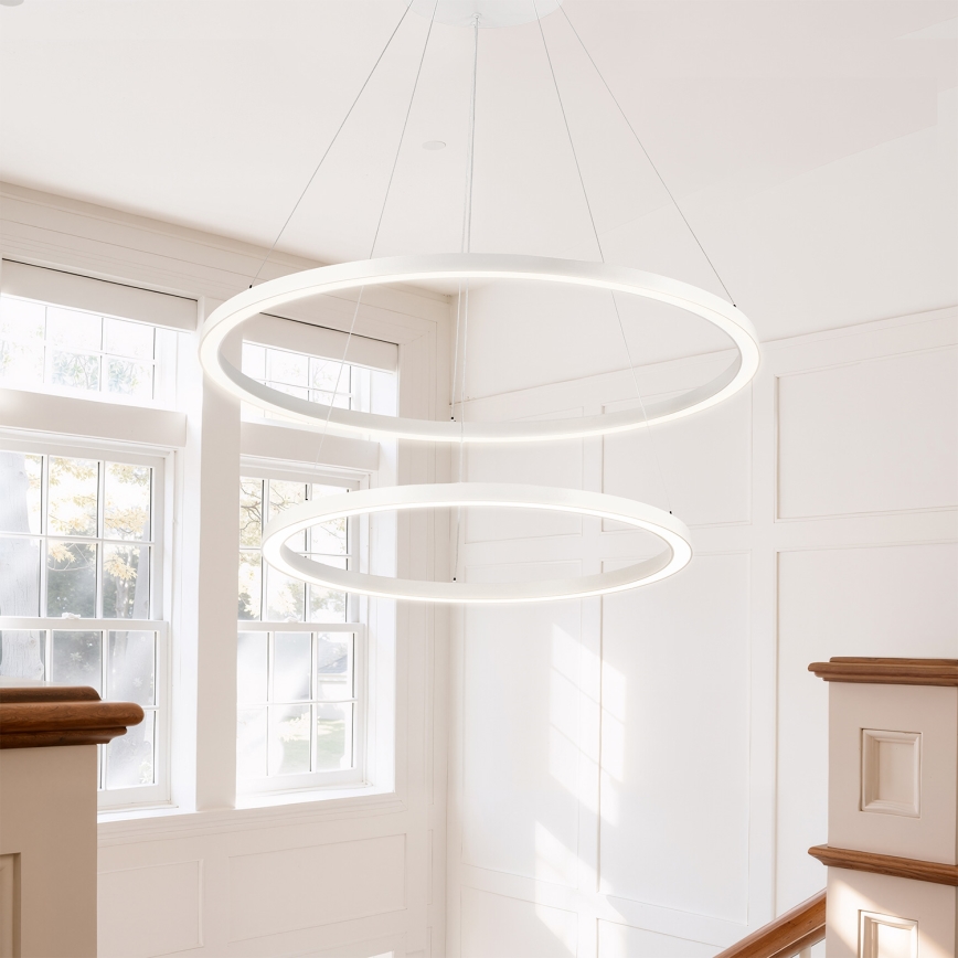 Brilagi - LED dimeriuojama pakabinama liustra ant laido PORTOFINO LED/98W/230V 3000-6000K skersmuo 80 cm balta + nuotolinis valdymas