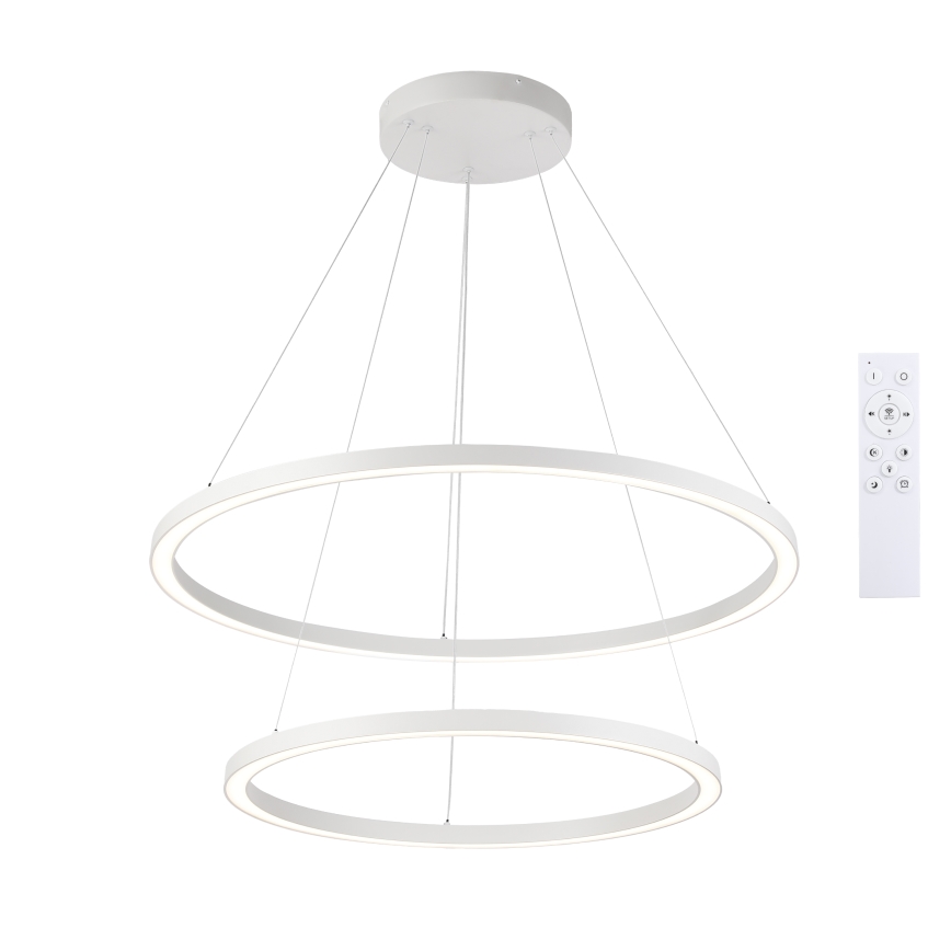 Brilagi - LED dimeriuojama pakabinama liustra ant laido PORTOFINO LED/98W/230V 3000-6000K skersmuo 80 cm balta + nuotolinis valdymas