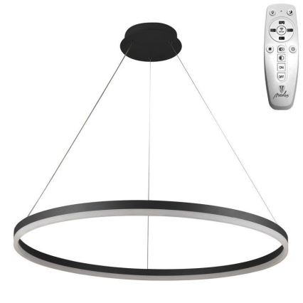 Brilagi - dimeriuojama LED liustra ant laido CIRCLE LED/55W/230V 3000-6500K Ø 80 cm juoda + nuotolinis valdymas