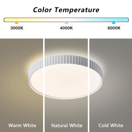 Brilagi - Dimeriuojamas LED lubinis šviestuvas CORVO LED/54W/230V 3000-6000K baltas, skersmuo 40 cm + nuotolinio valdymo pultas