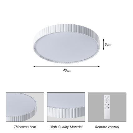 Brilagi - Dimeriuojamas LED lubinis šviestuvas CORVO LED/54W/230V 3000-6000K baltas, skersmuo 40 cm + nuotolinio valdymo pultas
