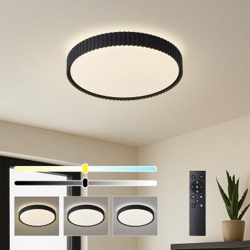 Brilagi - reguliuojamas LED lubinis šviestuvas CORVO LED/54W/230V 3000-6000K juodas skersmuo 40 cm + nuotolinis valdymas