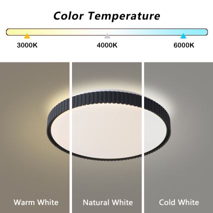 Brilagi - LED dimeriuojamas lubinis šviestuvas CORVO LED/72W/230V 3000-6000K juodas skersmuo 50 cm + su nuotoliniu valdymu