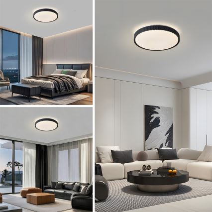 Brilagi - LED dimeriuojamas lubinis šviestuvas CORVO LED/72W/230V 3000-6000K juodas skersmuo 50 cm + su nuotoliniu valdymu