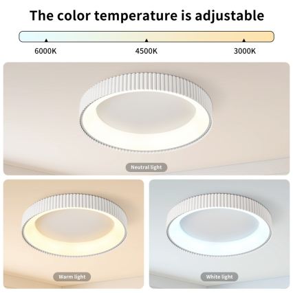 BRILAGI - Dimeriuojamas LED lubų šviestuvas FALCON MODERN LED/54W/230V 3000-6000K skers. 60 cm balta + nuotolinis pultelis