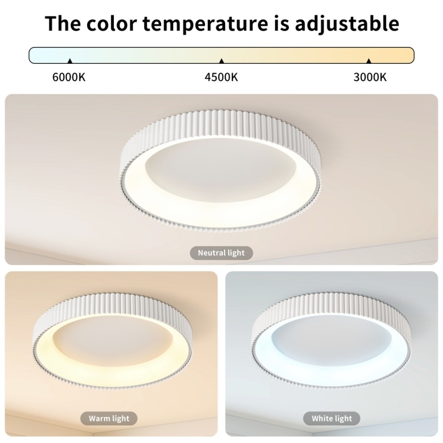 BRILAGI - Dimeriuojamas LED lubų šviestuvas FALCON MODERN LED/54W/230V 3000-6000K skers. 60 cm balta + nuotolinis pultelis