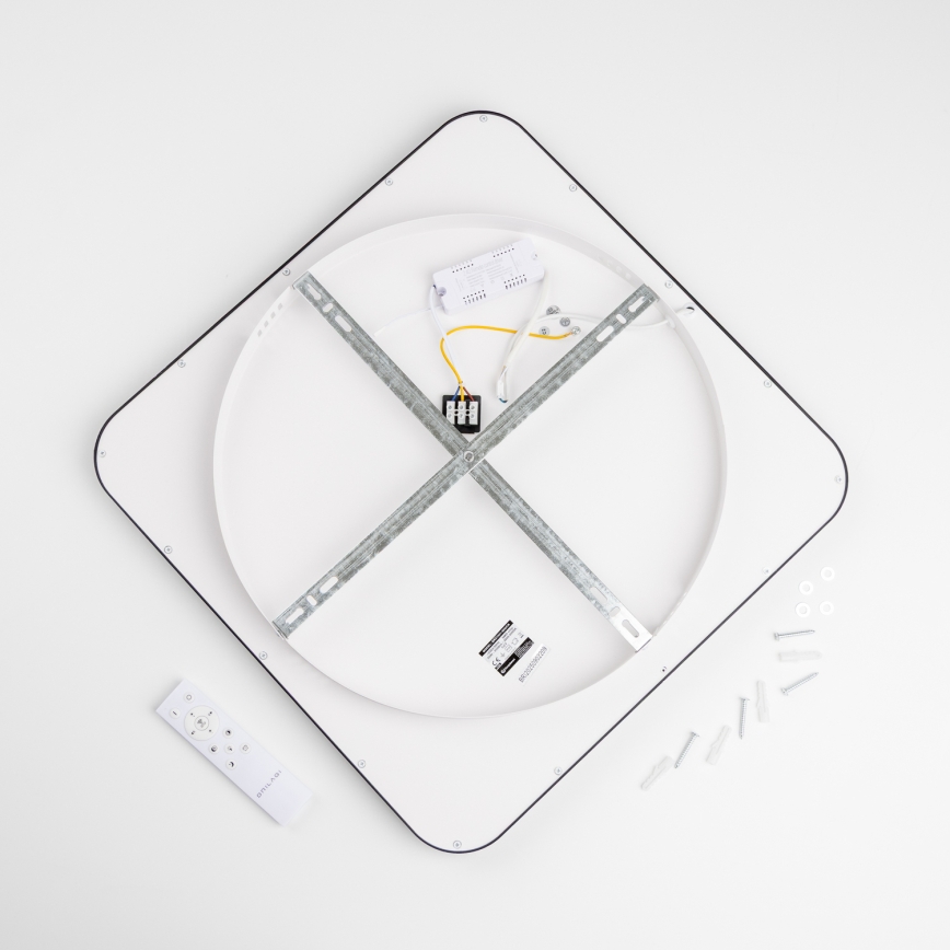 Brilagi - dimeriuojamas LED lubinis šviestuvas FALCON SLIM LED/50W/230V 3000-6500K 50x50 cm juodas + nuotolinio valdymo pultas