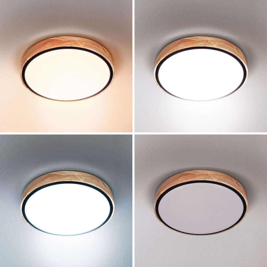 Brilagi - dimeriuojamas LED lubinis šviestuvas GLORIA LED/48W/230V 3000-6500K ąžuolas skersmuo 40 cm + nuotolinis valdymas