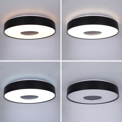Brilagi - reguliuojamas LED lubinis šviestuvas JAMIS LED/48W/230V 3000-6500K skersmuo 39 cm juodas + nuotolinis valdymas
