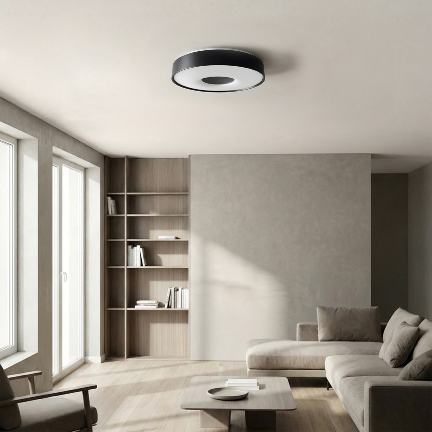 Brilagi - reguliuojamas LED lubinis šviestuvas JAMIS LED/48W/230V 3000-6500K skersmuo 39 cm juodas + nuotolinis valdymas
