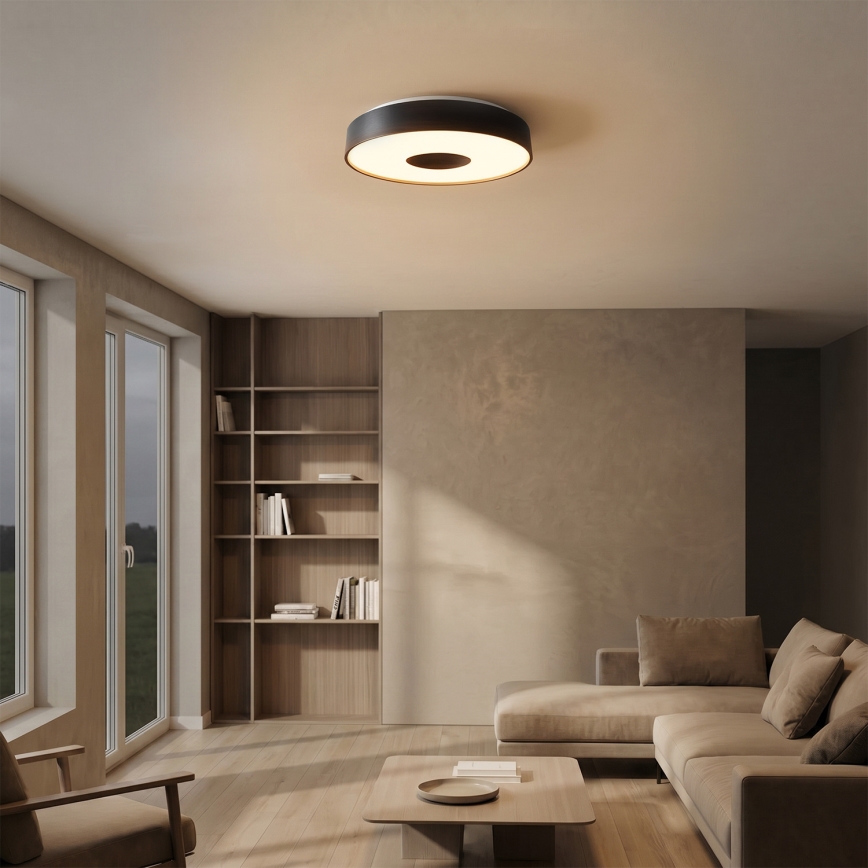 Brilagi - reguliuojamas LED lubinis šviestuvas JAMIS LED/48W/230V 3000-6500K skersmuo 39 cm juodas + nuotolinis valdymas