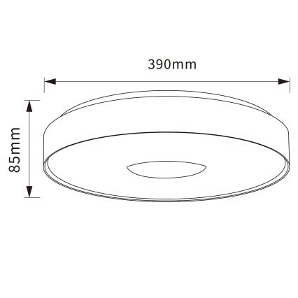 Brilagi - reguliuojamas LED lubinis šviestuvas JAMIS LED/48W/230V 3000-6500K skersmuo 39 cm juodas + nuotolinis valdymas