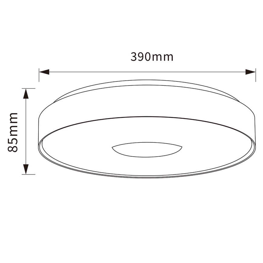 Brilagi - reguliuojamas LED lubinis šviestuvas JAMIS LED/48W/230V 3000-6500K skersmuo 39 cm juodas + nuotolinis valdymas