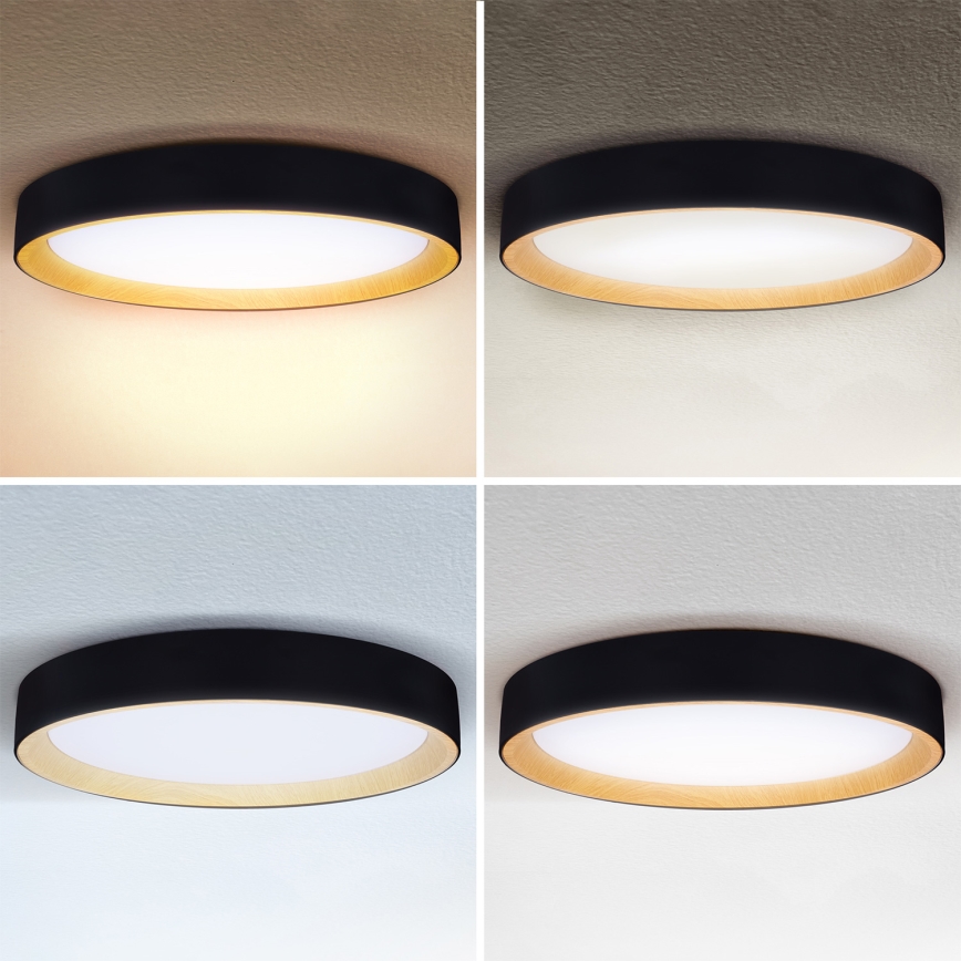 Brilagi - reguliuojamas LED lubų šviestuvas LARIOS LED/72W/230V 3000-6500K, juodas, skersm. 59 cm + su nuotoliniu pulteliu