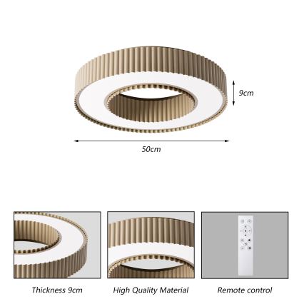 Brilagi - LED dimuojamas lubinis šviestuvas LUMIX LED/48W/230V 3000-6000K smėlio spalvos, skersmuo 50 cm + nuotolinis valdymas