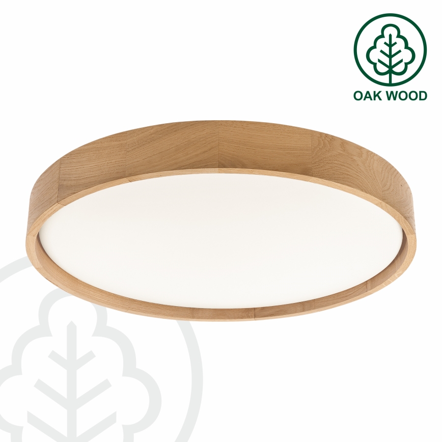 Brilagi - reguliuojamas LED lubinis šviestuvas MANAROLA REMOTE LED/36W/230V 3000-6500K, skersmuo 51 cm, ąžuolo spalvos + nuotolinis valdymas