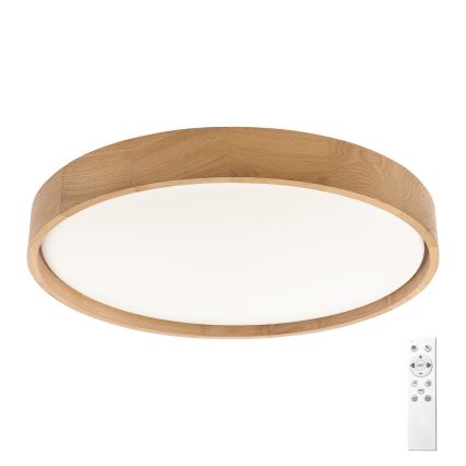 Brilagi - reguliuojamas LED lubinis šviestuvas MANAROLA REMOTE LED/36W/230V 3000-6500K, skersmuo 51 cm, ąžuolo spalvos + nuotolinis valdymas