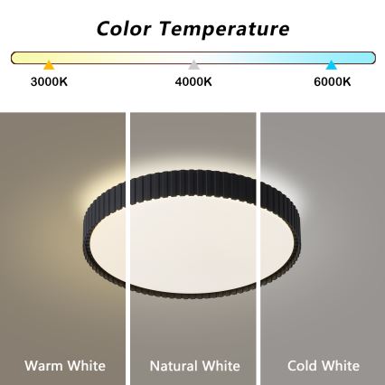 Brilagi - dimeriuojamas LED lubų šviestuvas ORINO LED/54W/230V 3000-6000K juoda skersm. 43 cm + su nuotoliniu pulteliu